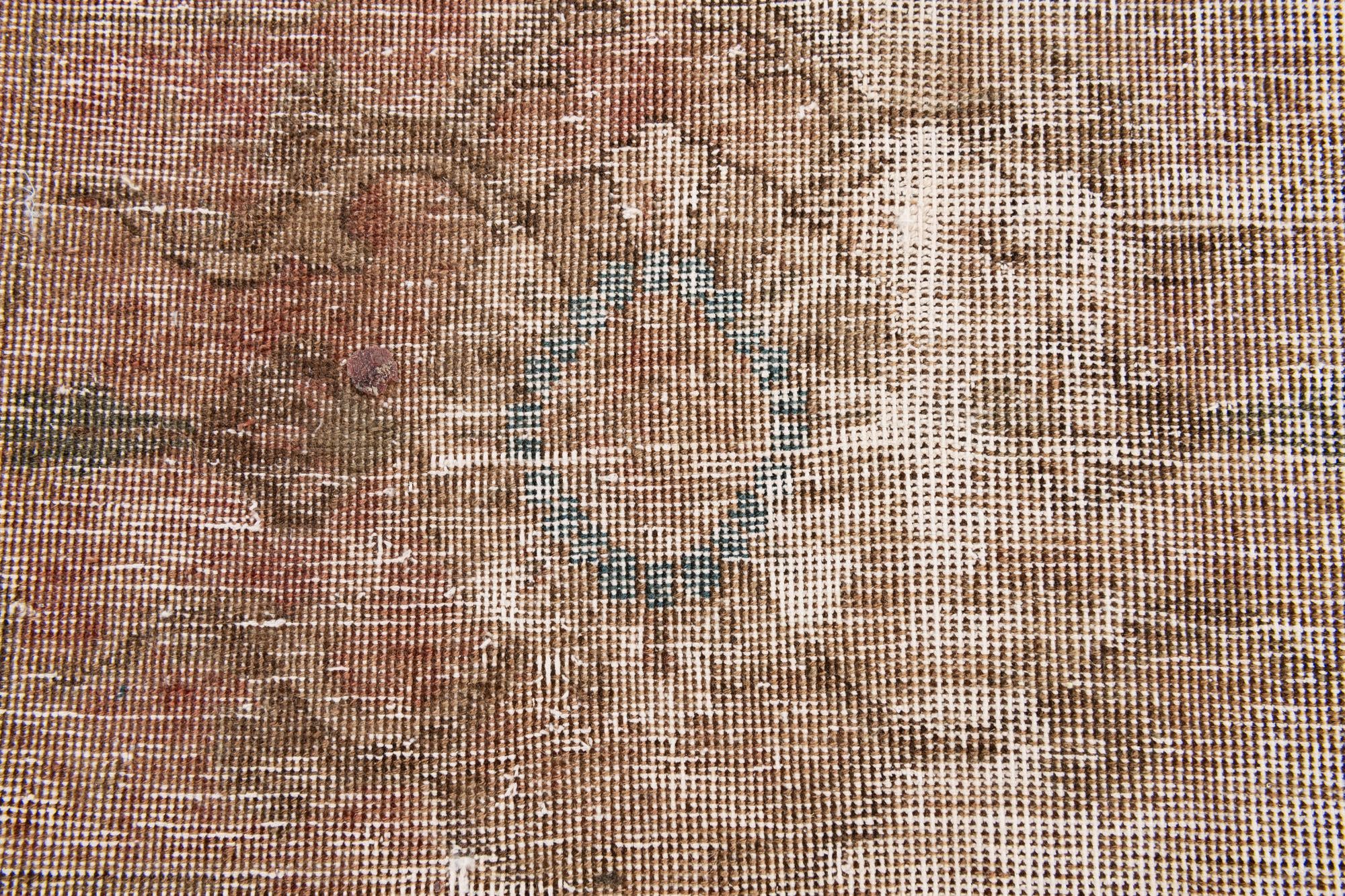 9' 2 x 9' 6 Hand Knotted Ultra Vintage Persian Wool Square Rug