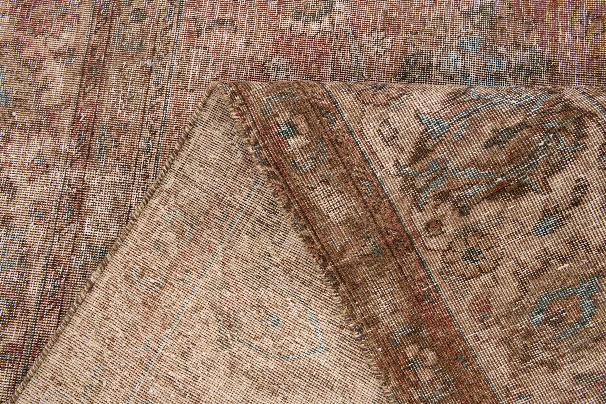 9' 2 x 9' 6 Hand Knotted Ultra Vintage Persian Wool Square Rug