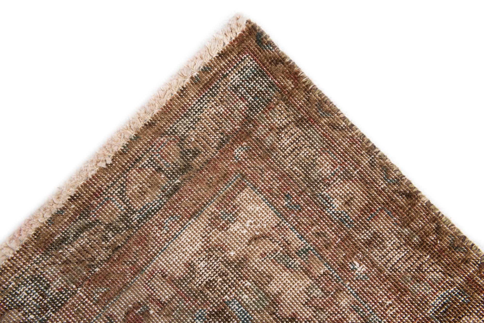 9' 2 x 9' 6 Hand Knotted Ultra Vintage Persian Wool Square Rug