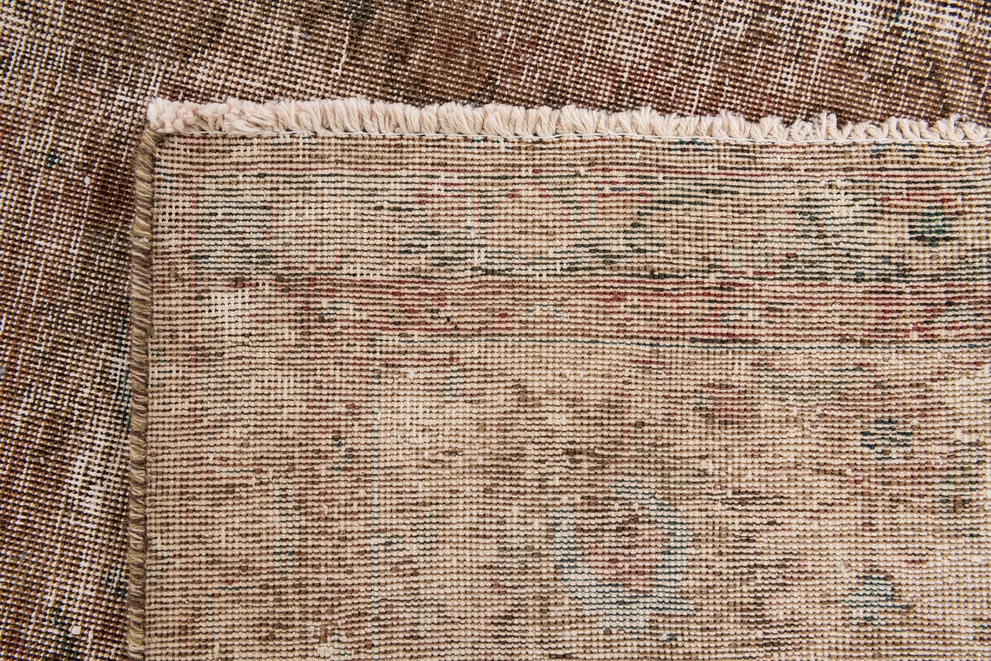 9' 2 x 9' 6 Hand Knotted Ultra Vintage Persian Wool Square Rug
