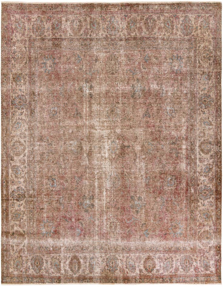 Detail image of 9' 2 x 9' 6 Hand Knotted Ultra Vintage Persian Wool Square Rug