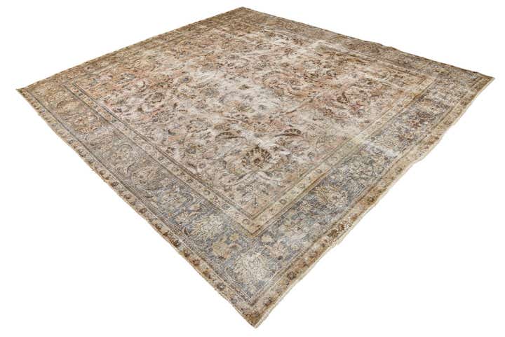 295cm x 330cm anudado a mano Ultra Vintage Alfombra Persa Lana Cuadrado