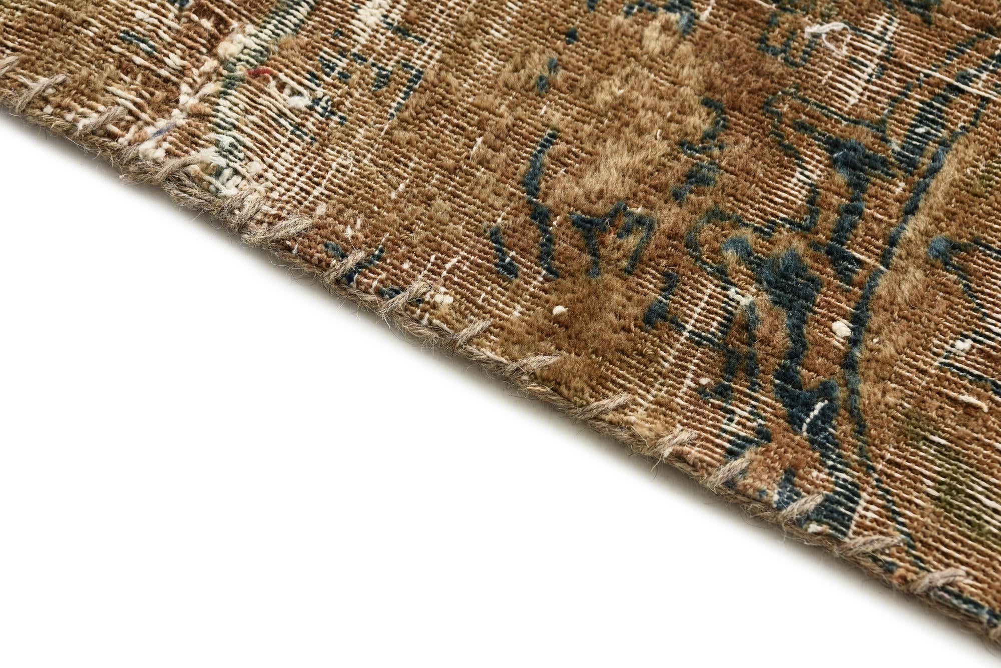 3' 9 x 4' Hand Knotted Ultra Vintage Persian Wool Square Rug