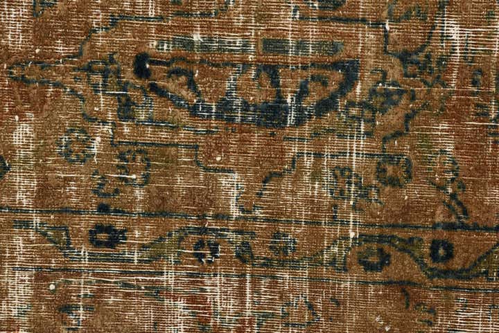 3' 9 x 4' Hand Knotted Ultra Vintage Persian Wool Square Rug