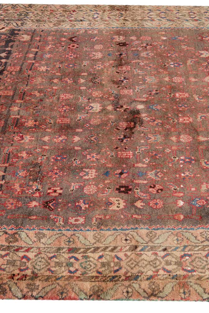5' 4 x 6' 8 Hand Knotted Ultra Vintage Persian Wool Square Rug