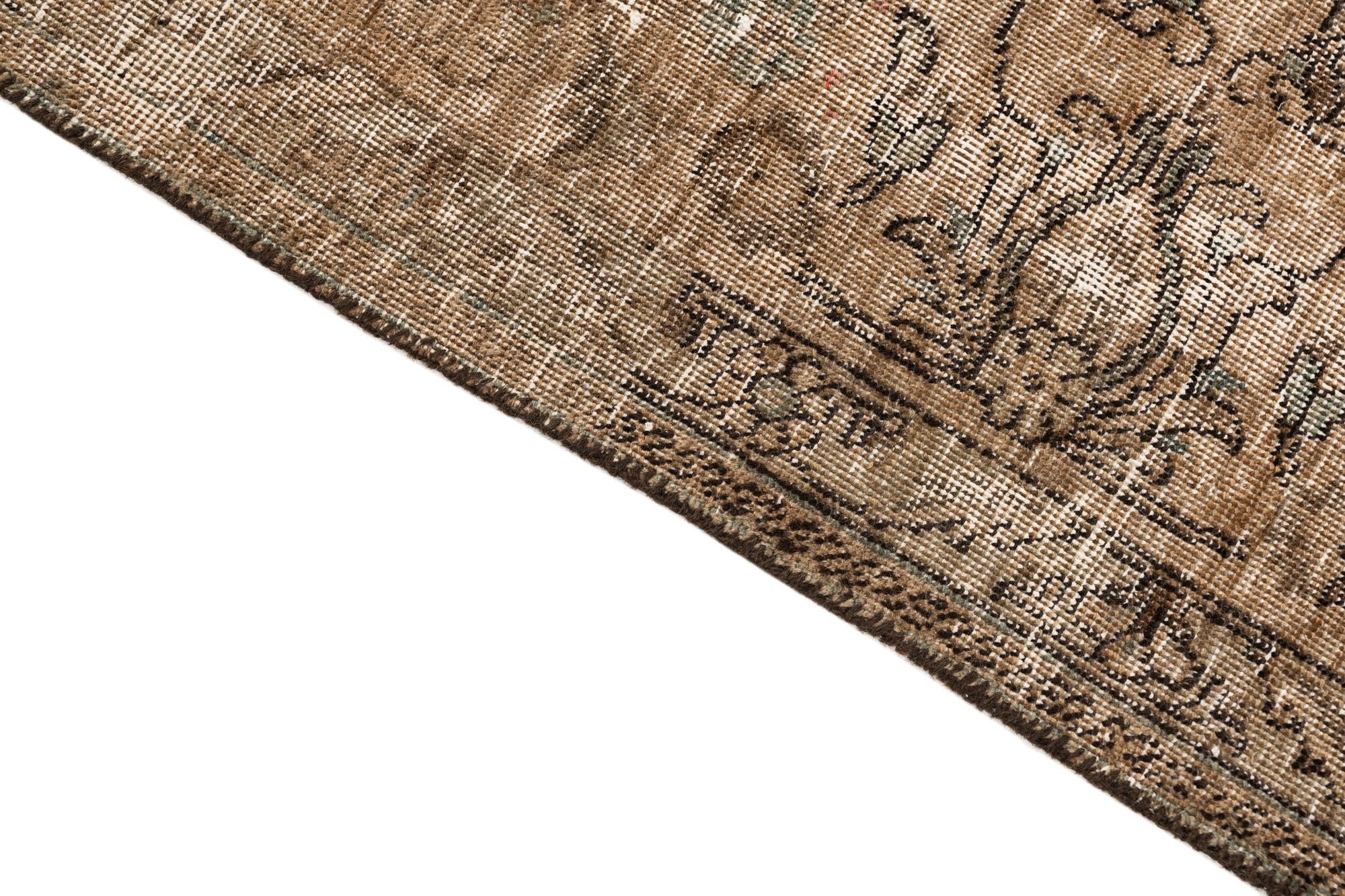 7' 9 x 8' 4 Hand Knotted Ultra Vintage Persian Wool Square Rug