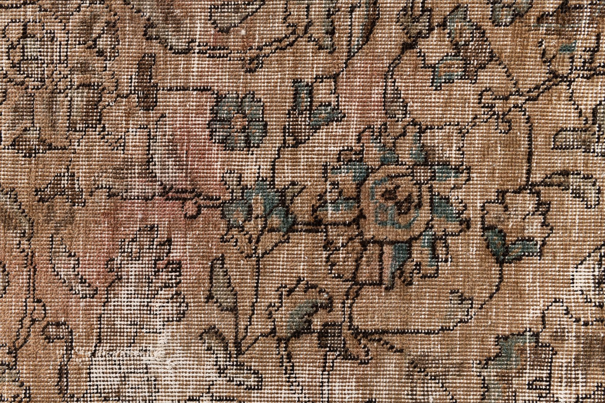 7' 9 x 8' 4 Hand Knotted Ultra Vintage Persian Wool Square Rug