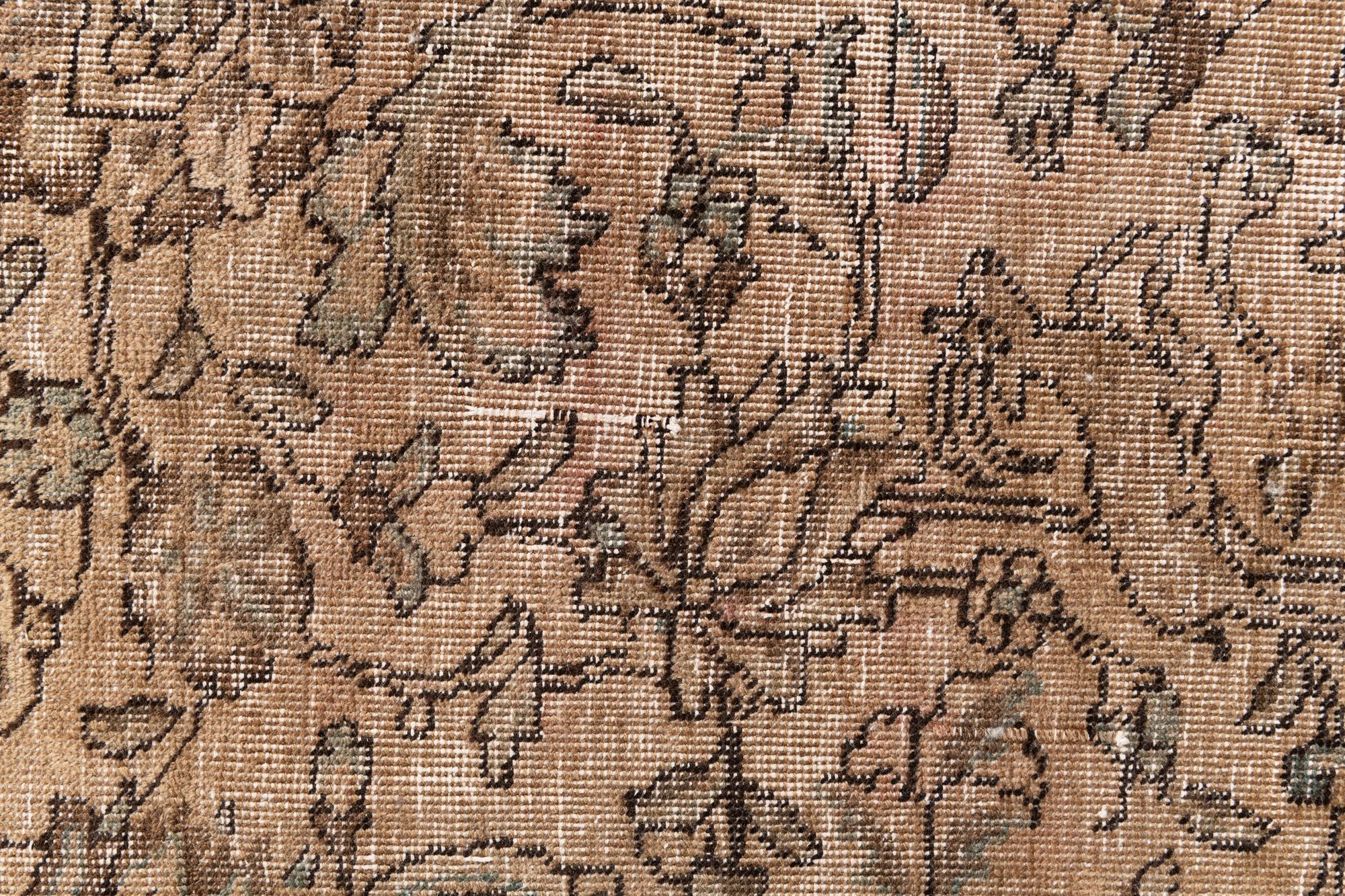 7' 9 x 8' 4 Hand Knotted Ultra Vintage Persian Wool Square Rug