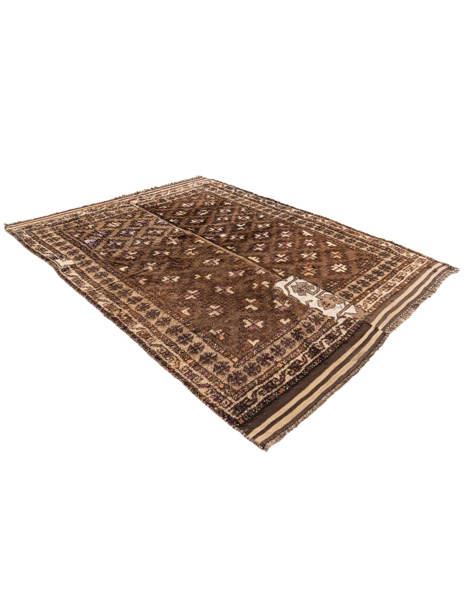 5' 3 x 6' 10 Hand Knotted Ultra Vintage Persian Wool Square Rug