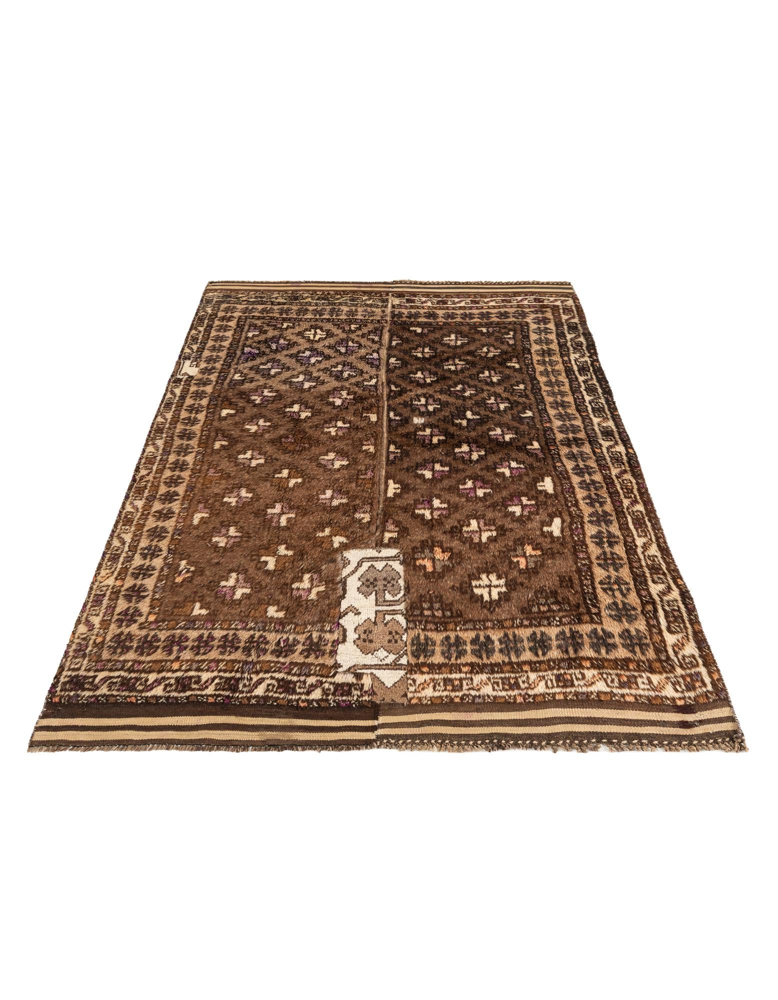 5' 3 x 6' 10 Hand Knotted Ultra Vintage Persian Wool Square Rug