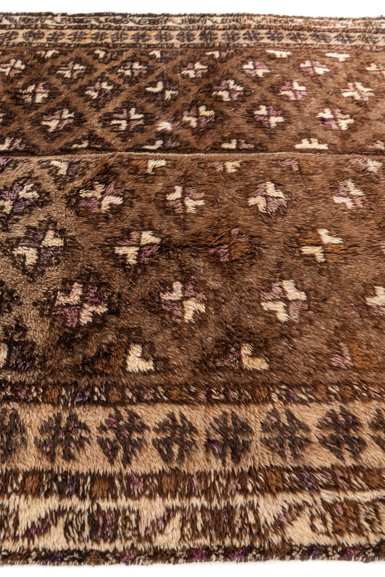 5' 3 x 6' 10 Hand Knotted Ultra Vintage Persian Wool Square Rug