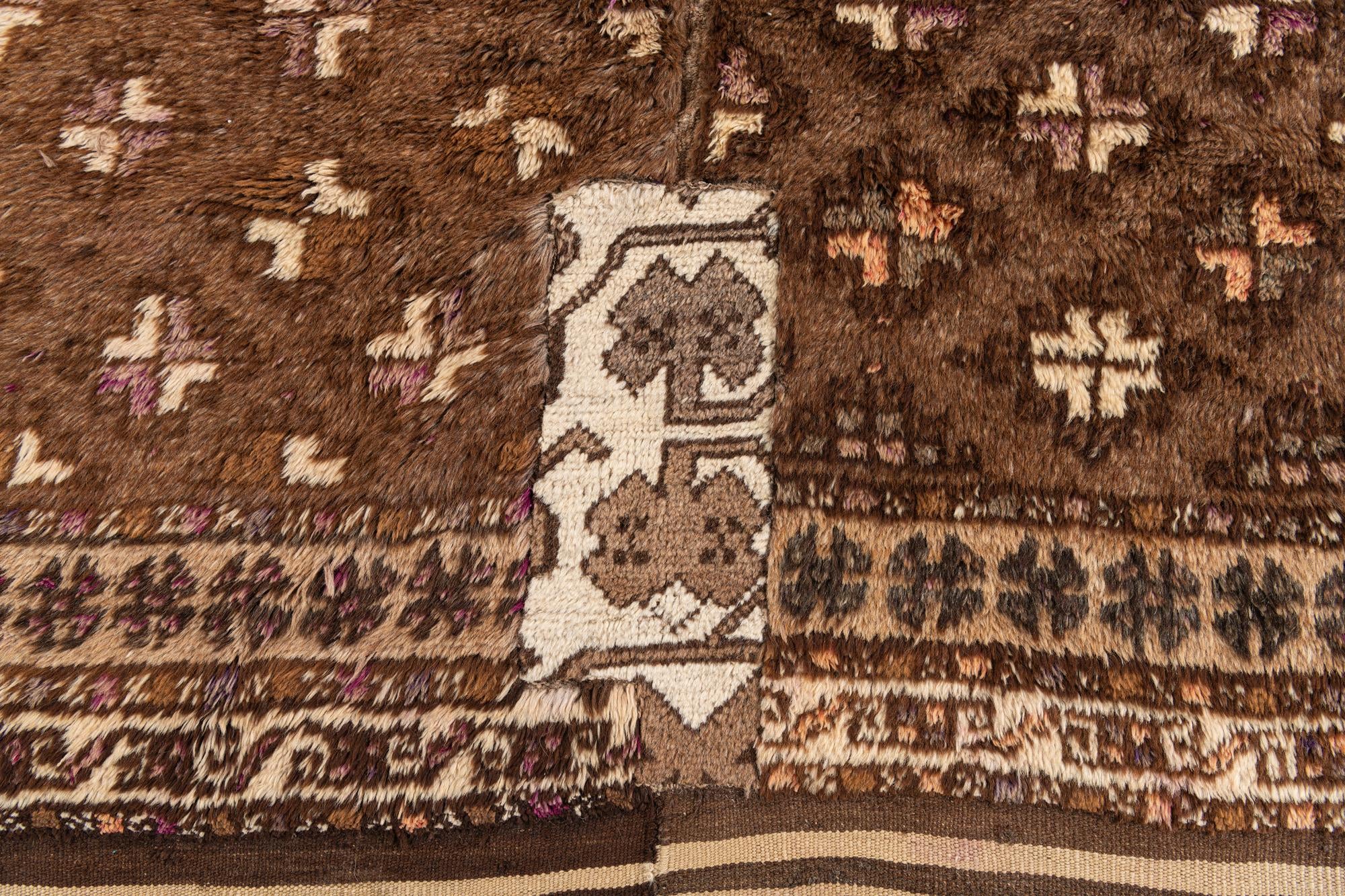 5' 3 x 6' 10 Hand Knotted Ultra Vintage Persian Wool Square Rug