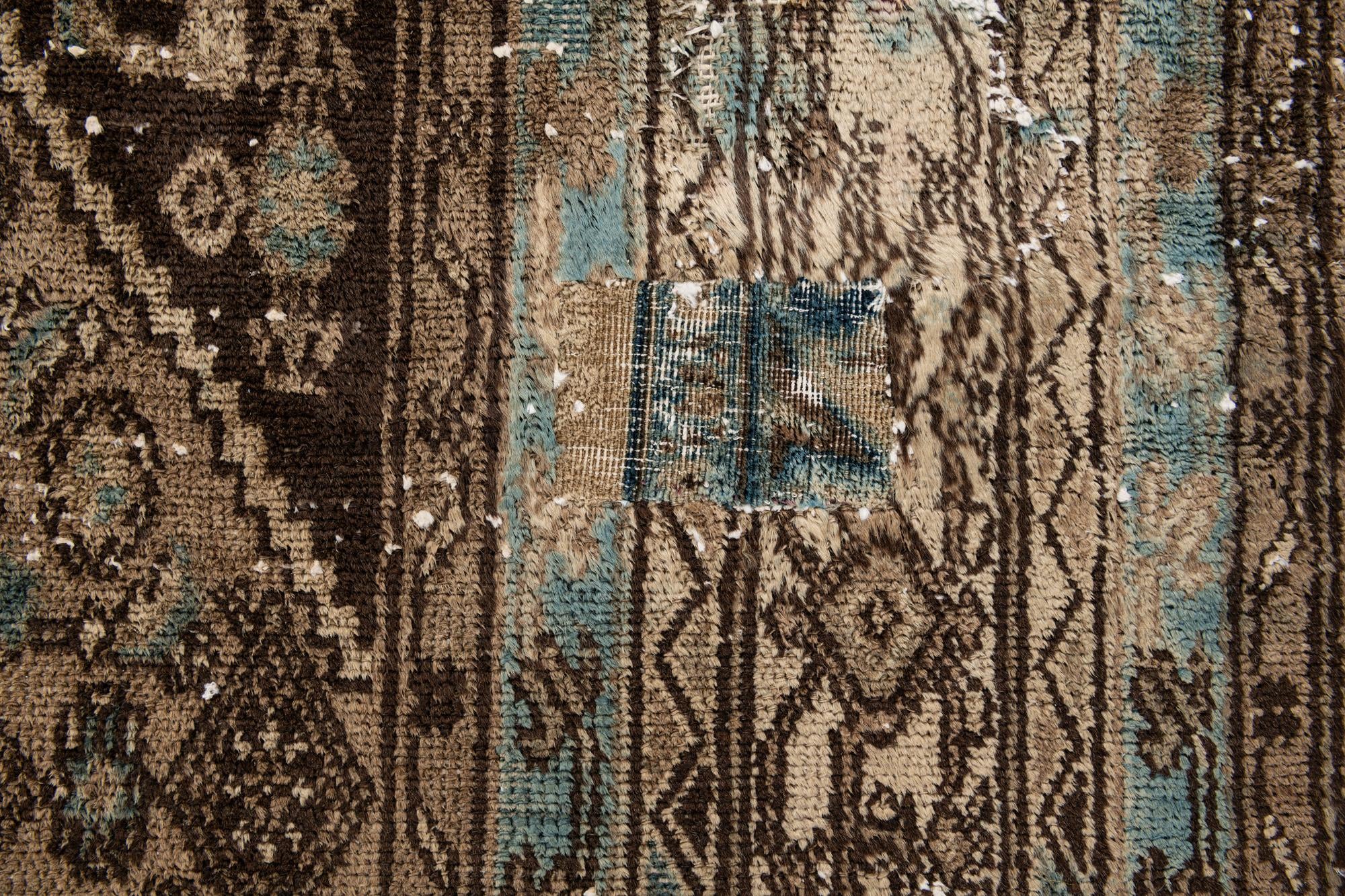 10' 5 x 11' 2 Hand Knotted Ultra Vintage Persian Wool Square Rug