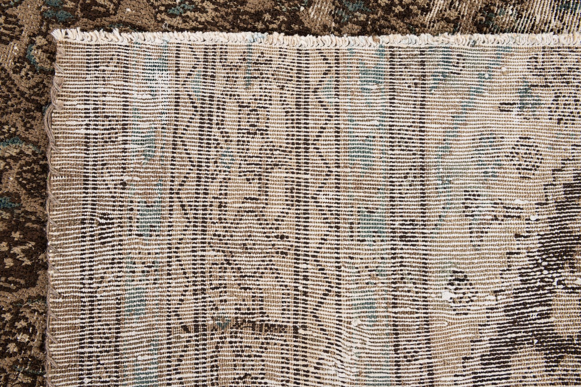 10' 5 x 11' 2 Hand Knotted Ultra Vintage Persian Wool Square Rug