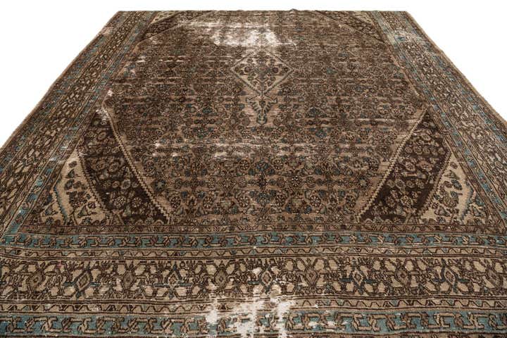 10' 5 x 11' 2 Hand Knotted Ultra Vintage Persian Wool Square Rug