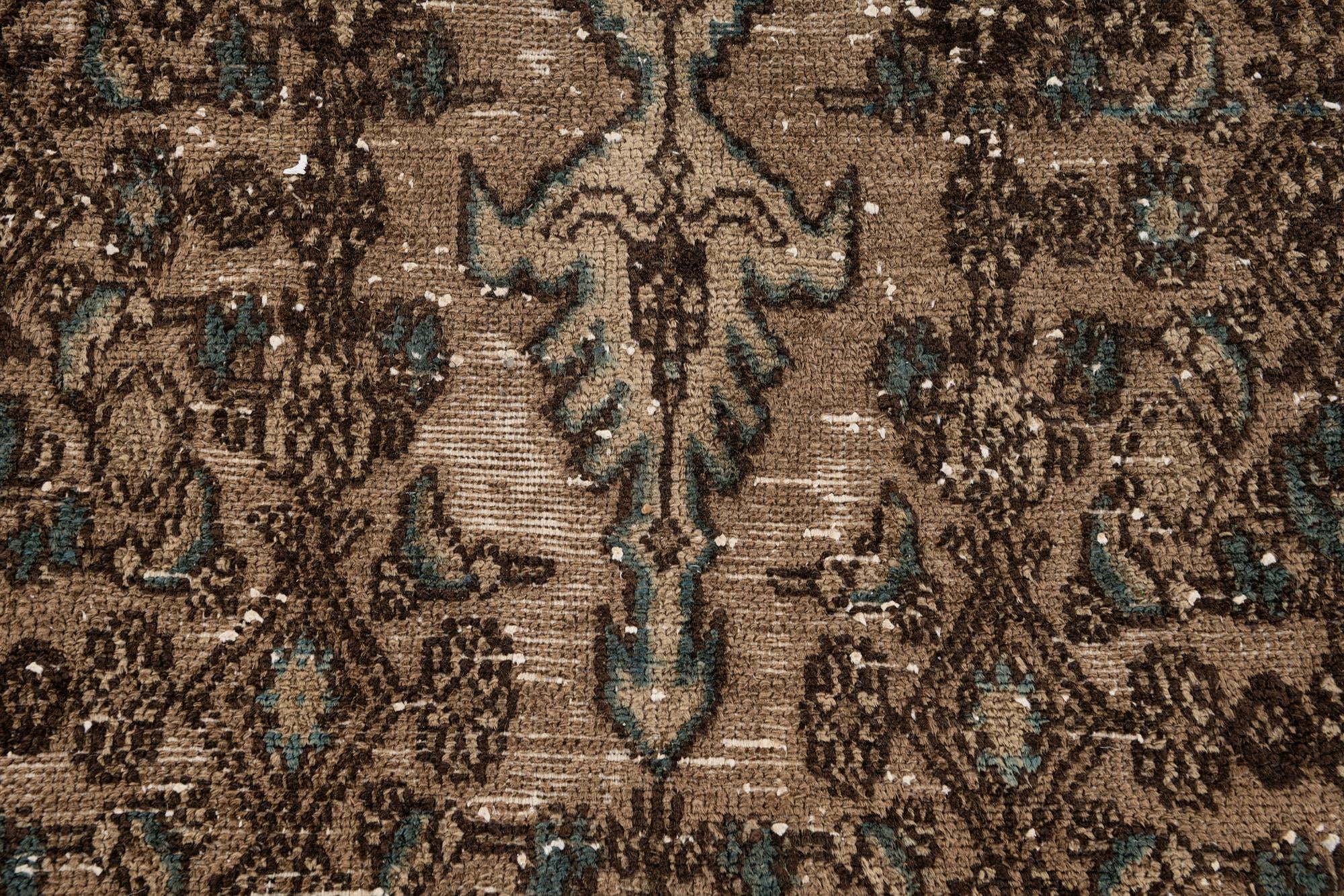 10' 5 x 11' 2 Hand Knotted Ultra Vintage Persian Wool Square Rug