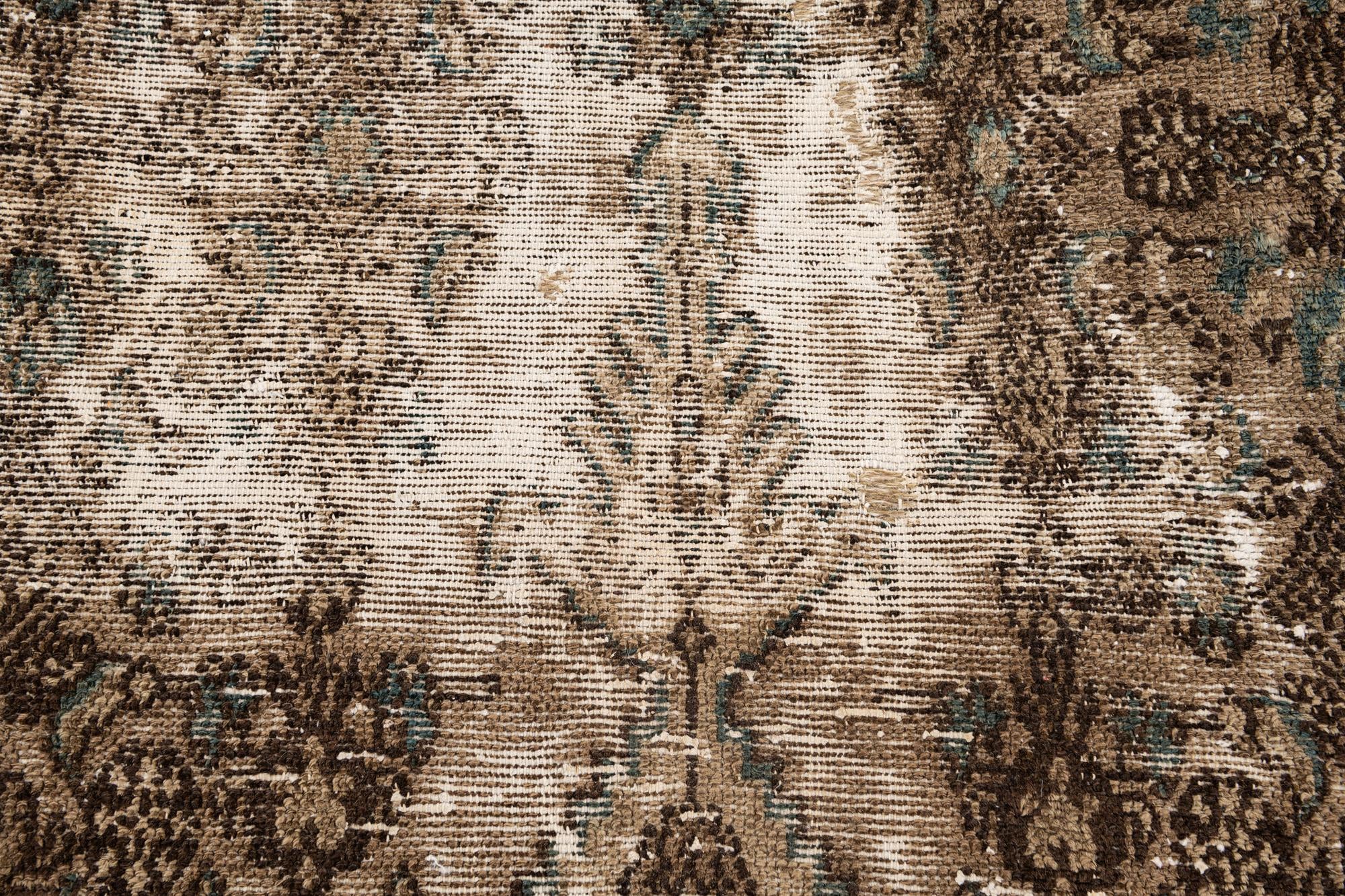 10' 5 x 11' 2 Hand Knotted Ultra Vintage Persian Wool Square Rug