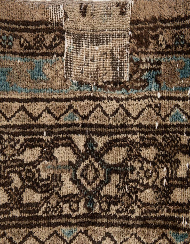Detail image of 10' 5 x 11' 2  Hand Knotted Ultra Vintage Persian Wool Square Rug