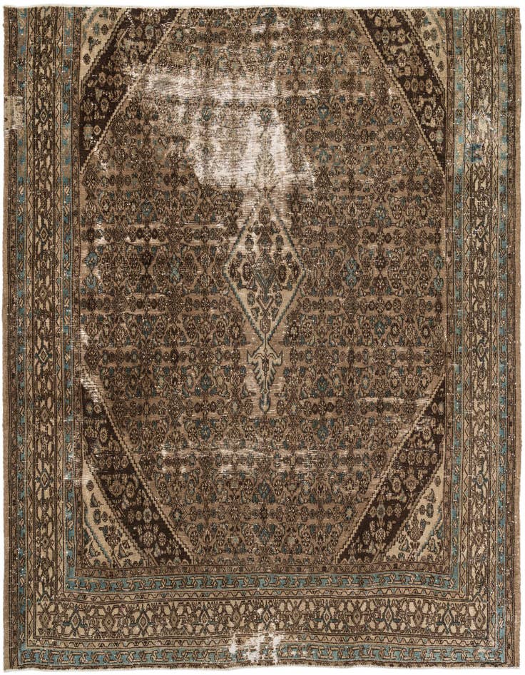 Detail image of 10' 5 x 11' 2 Hand Knotted Ultra Vintage Persian Wool Square Rug