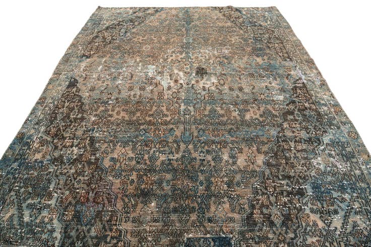 Detail image of 6' 5 x 7' 10 Hand Knotted Ultra Vintage Persian Wool Square Rug