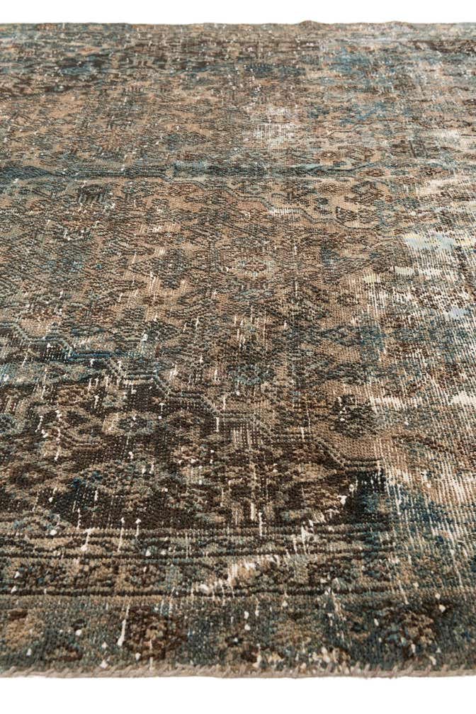 6' 5 x 7' 10 Hand Knotted Ultra Vintage Persian Wool Square Rug