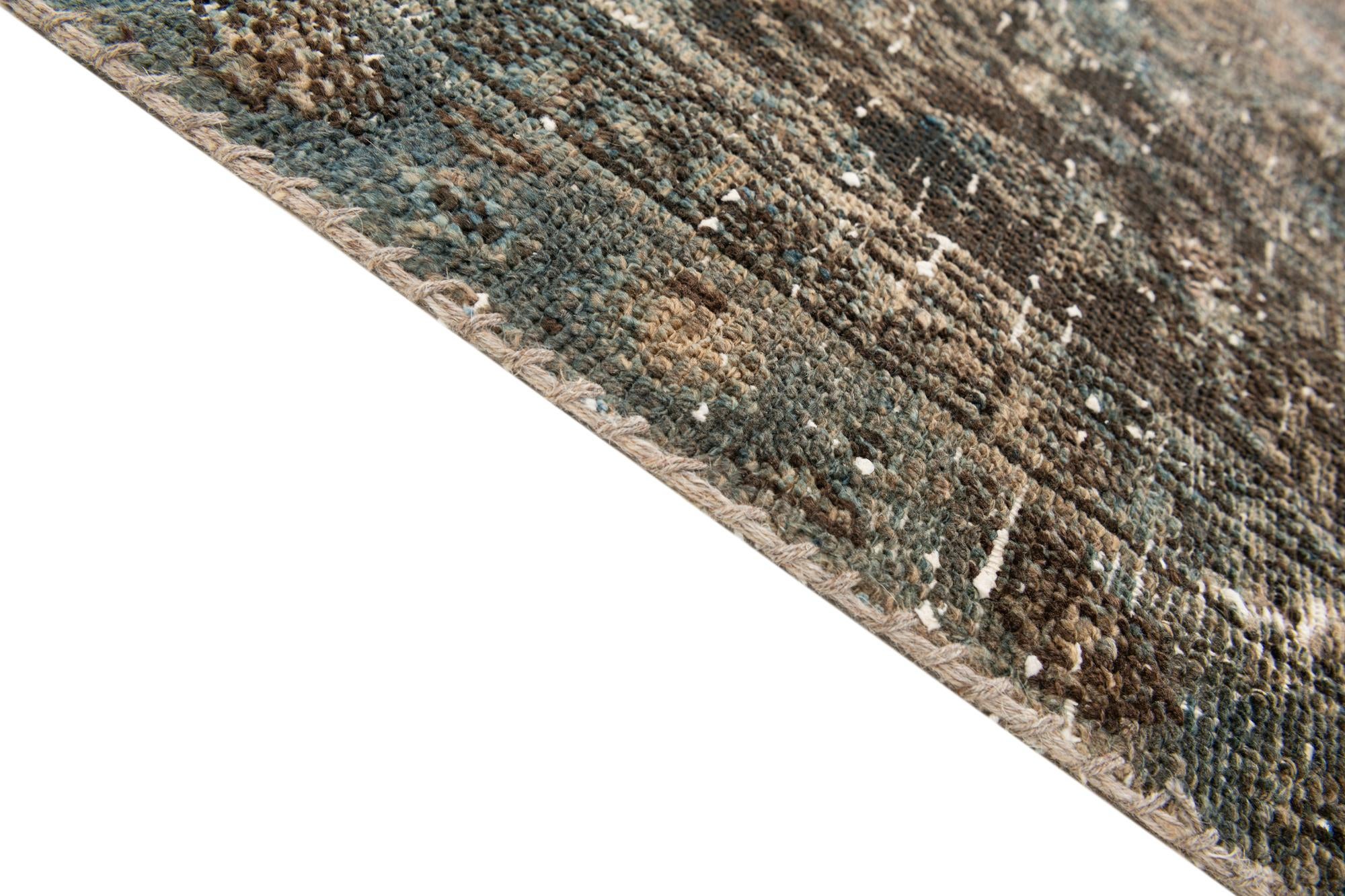 6' 5 x 7' 10 Hand Knotted Ultra Vintage Persian Wool Square Rug