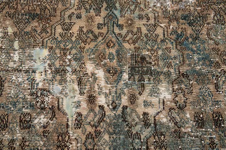 6' 5 x 7' 10 Hand Knotted Ultra Vintage Persian Wool Square Rug