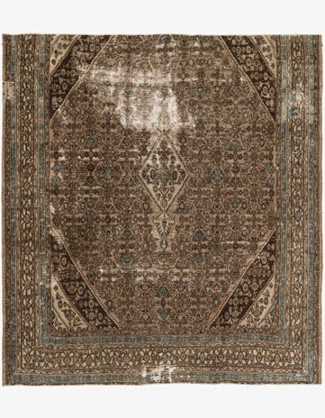 10' 5 x 11' 2 Hand Knotted Ultra Vintage Persian Wool Square Rug