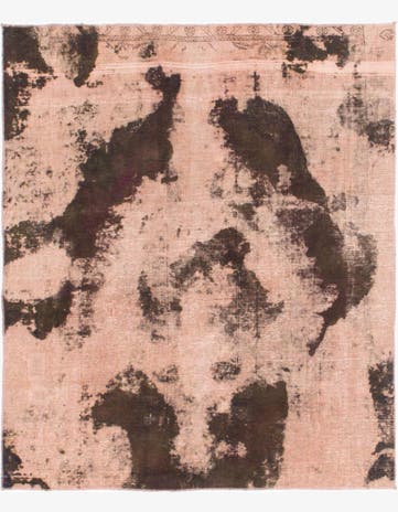 5' 7 x 6' 6 Hand Knotted Ultra Vintage Persian Wool Square Rug