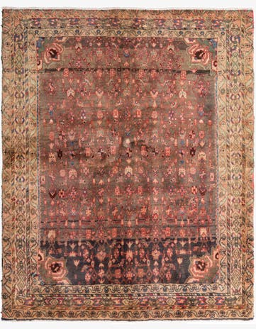5' 4 x 6' 8 Hand Knotted Ultra Vintage Persian Wool Square Rug