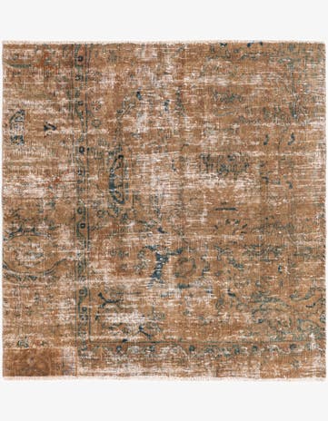 3' 9 x 4' Hand Knotted Ultra Vintage Persian Wool Square Rug