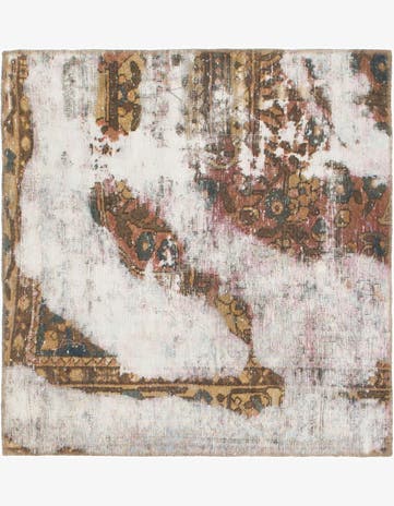 3' 6 x 3' 9 Hand Knotted Ultra Vintage Persian Wool Square Rug