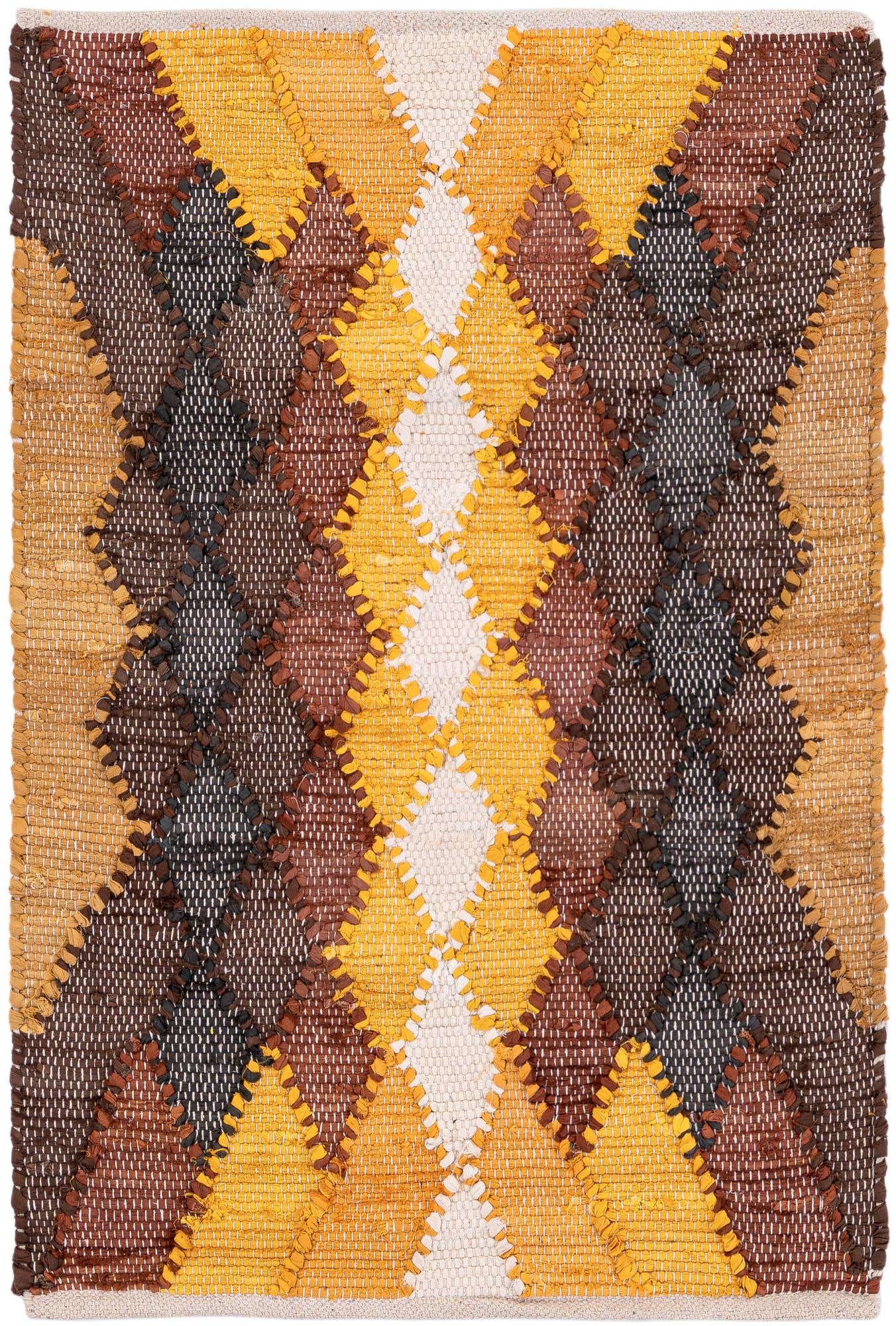 2' x 3' 1 Hand Braided Chindi Cotton Rug