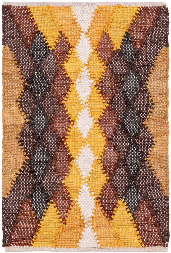 2' x 3' 1 Hand Braided Chindi Cotton Rug