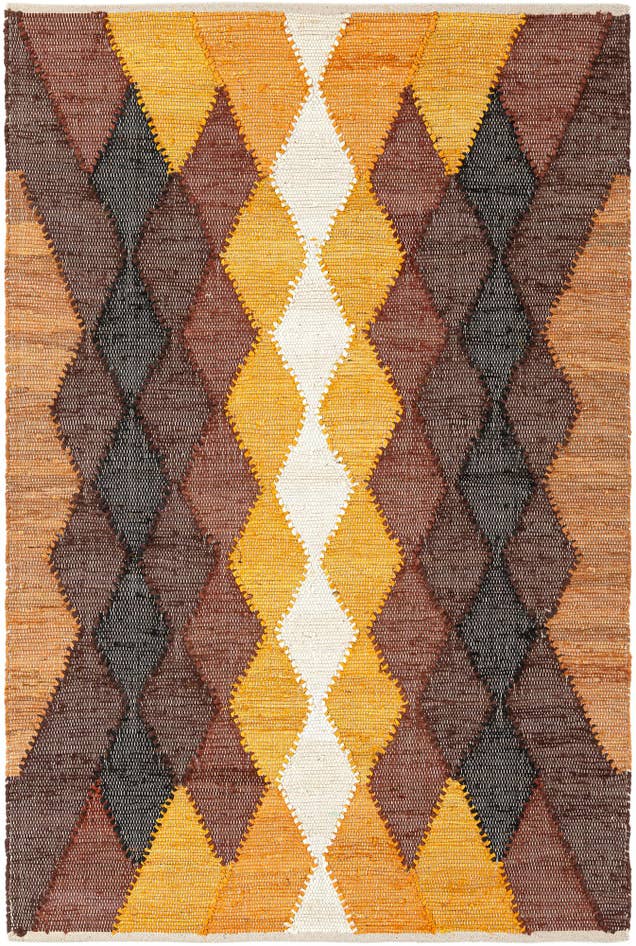 Detail image of 4' 1 x 6' 1 Hand Braided Chindi Cotton Rug
