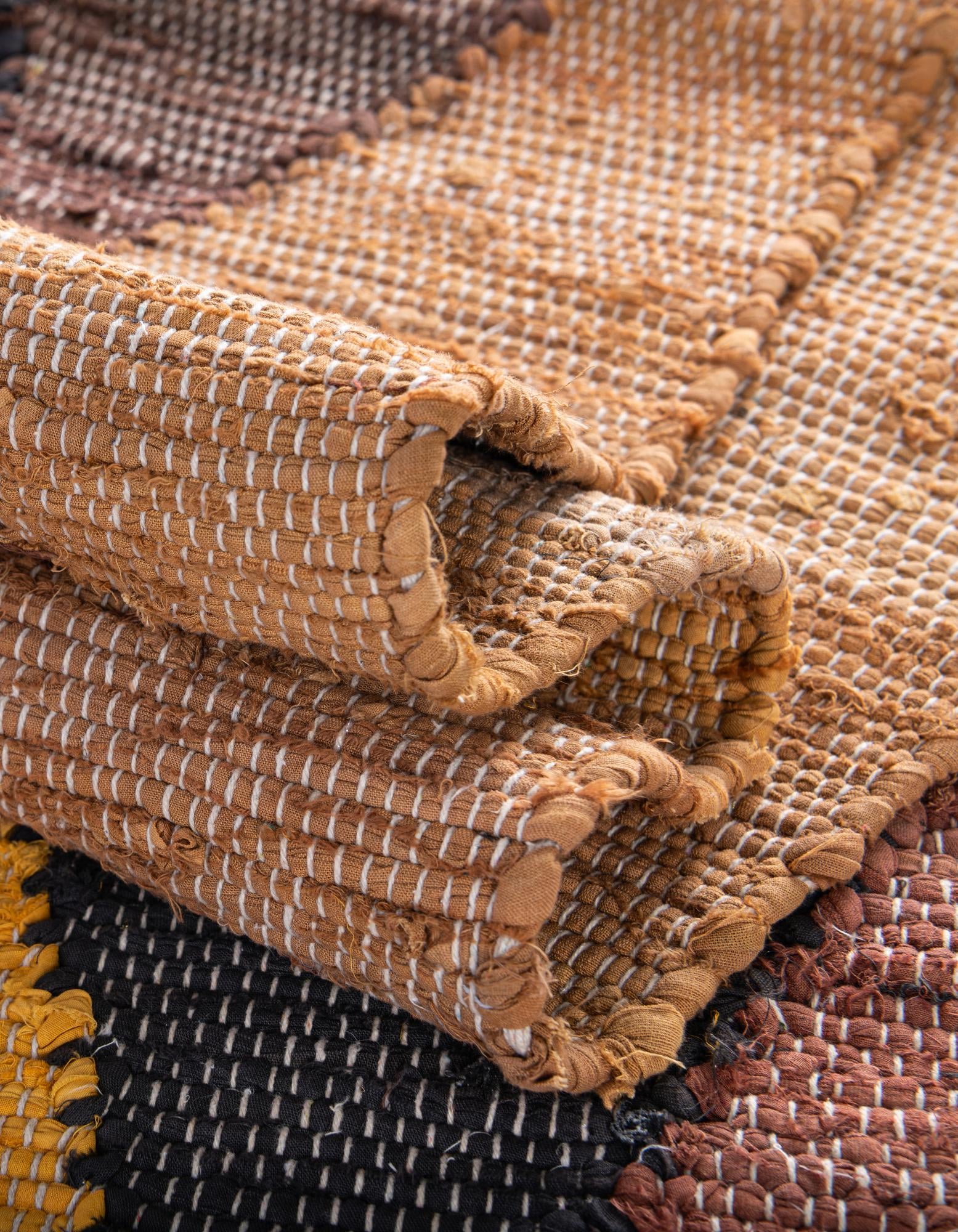 10' x 14' 1 Hand Braided Chindi Cotton Rug