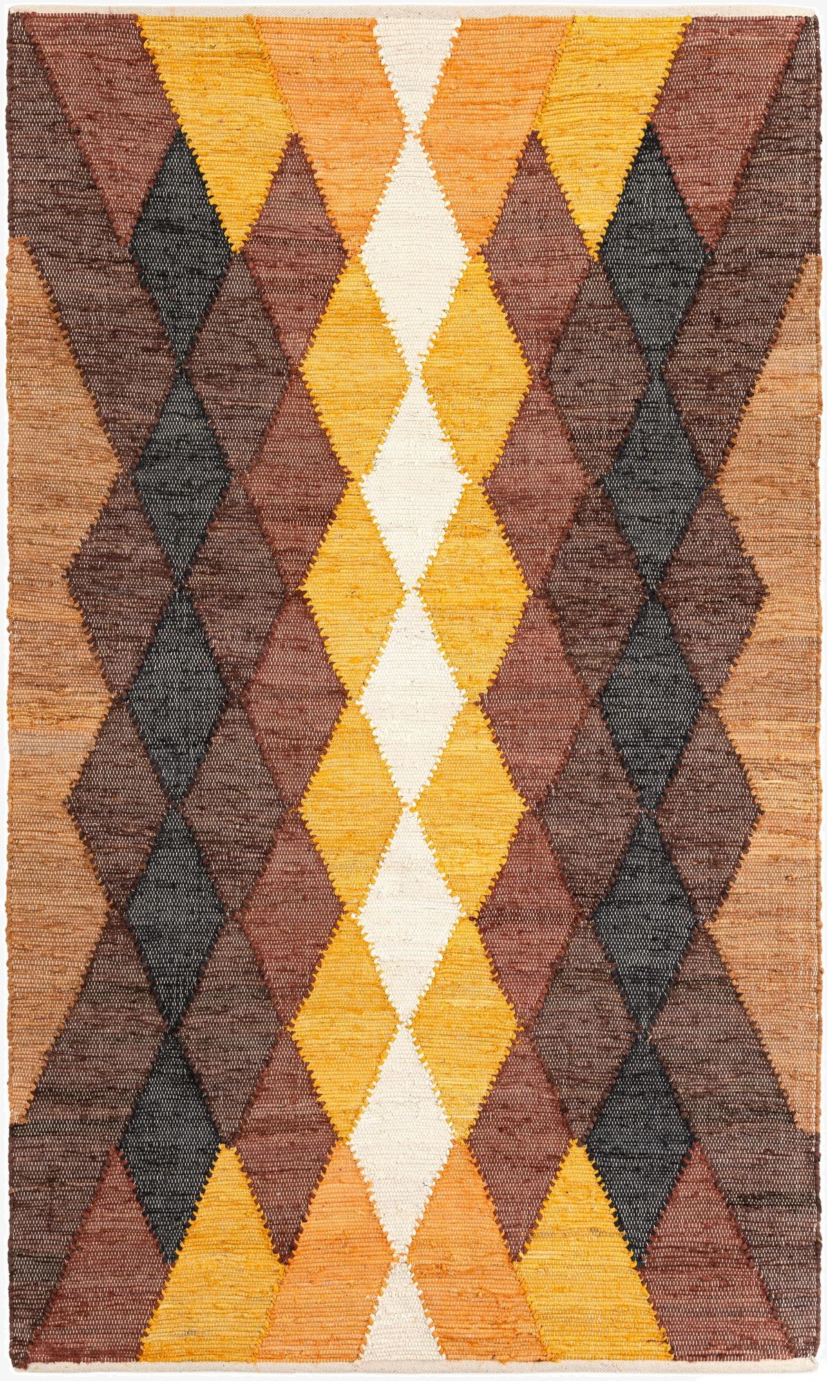 5' 1 x 8'  Hand Braided Chindi Cotton Rug