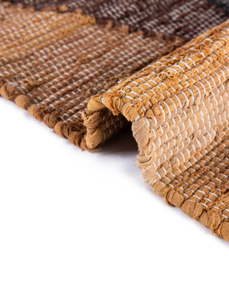 Detail image of 2' x 8'  Hand Braided Chindi Cotton Runner Rug