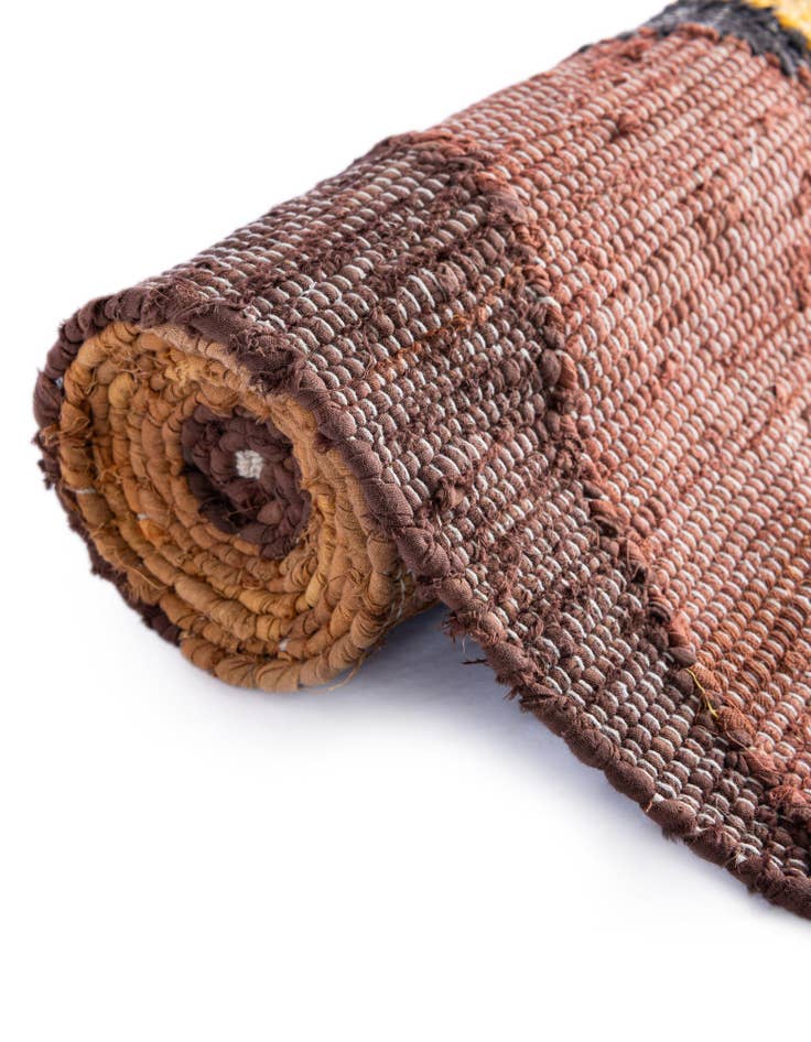 Detail image of 2' x 8'  Hand Braided Chindi Cotton Runner Rug