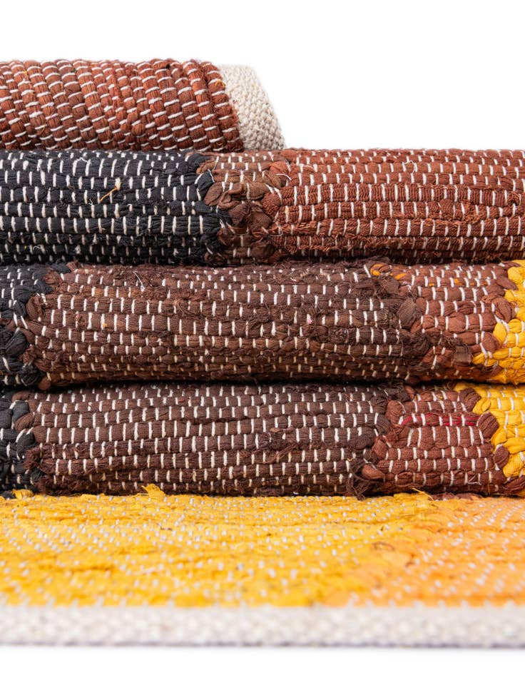 Detail image of 2' x 8'  Hand Braided Chindi Cotton Runner Rug