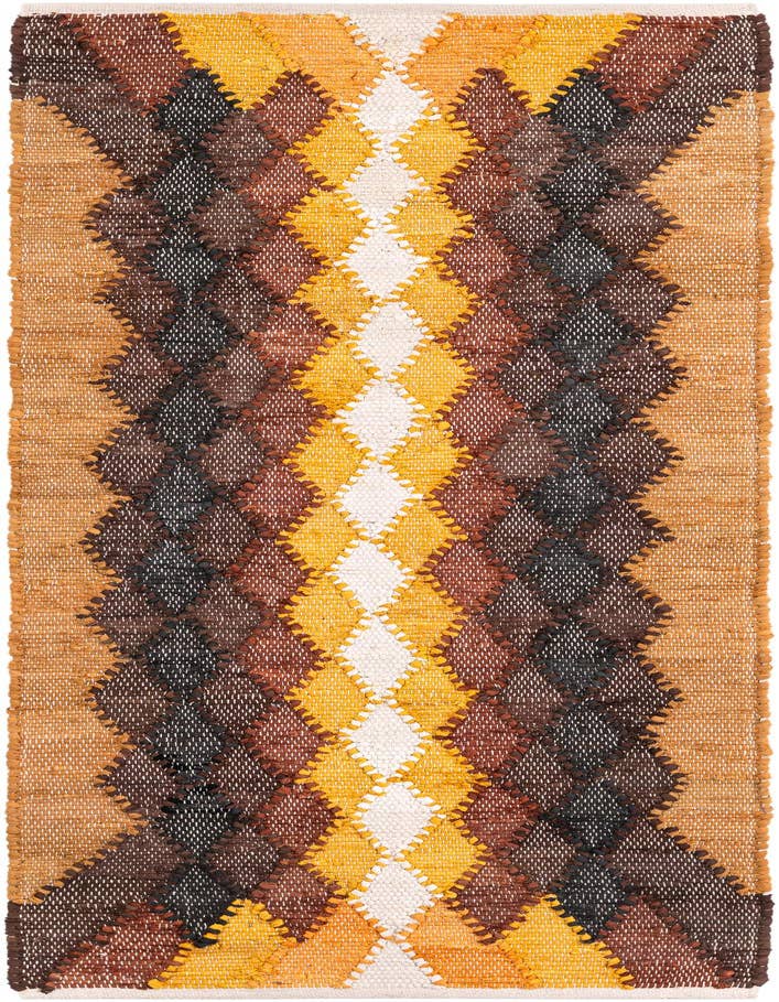 Detail image of 2' x 6' 1 Hand Braided Chindi Cotton Runner Rug