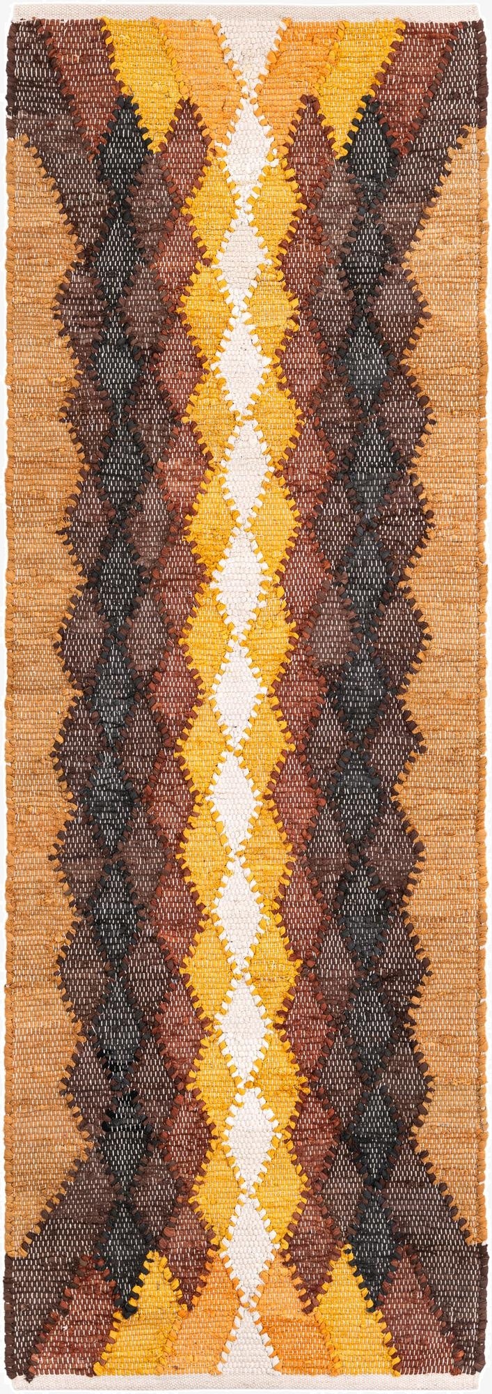 2' x 6' 1  Hand Braided Chindi Cotton Runner Rug