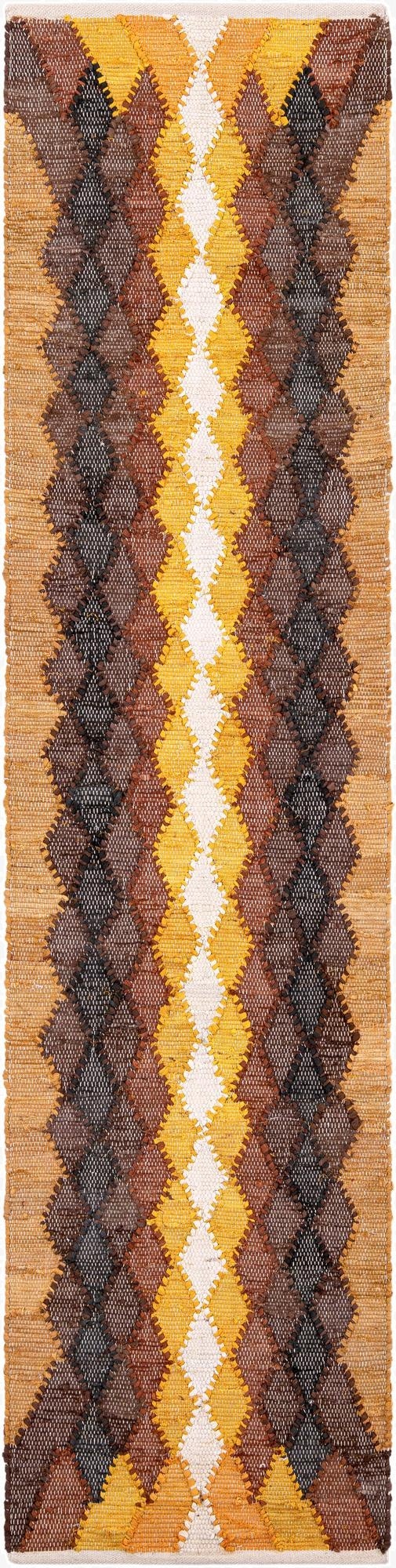2' x 8'  Hand Braided Chindi Cotton Runner Rug