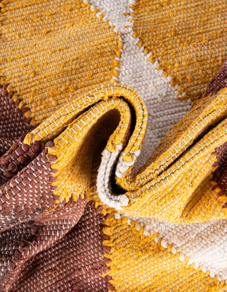 Detail image of 7' 10 x 7' 10  Hand Braided Chindi Cotton Square Rug