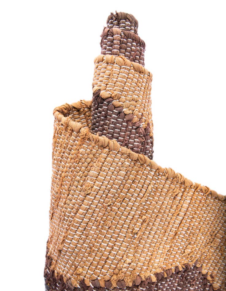 Detail image of 7' 10 x 7' 10  Hand Braided Chindi Cotton Square Rug