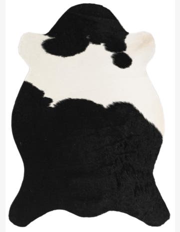 2' 2 x 2' 10 Cowhide Leather Rug