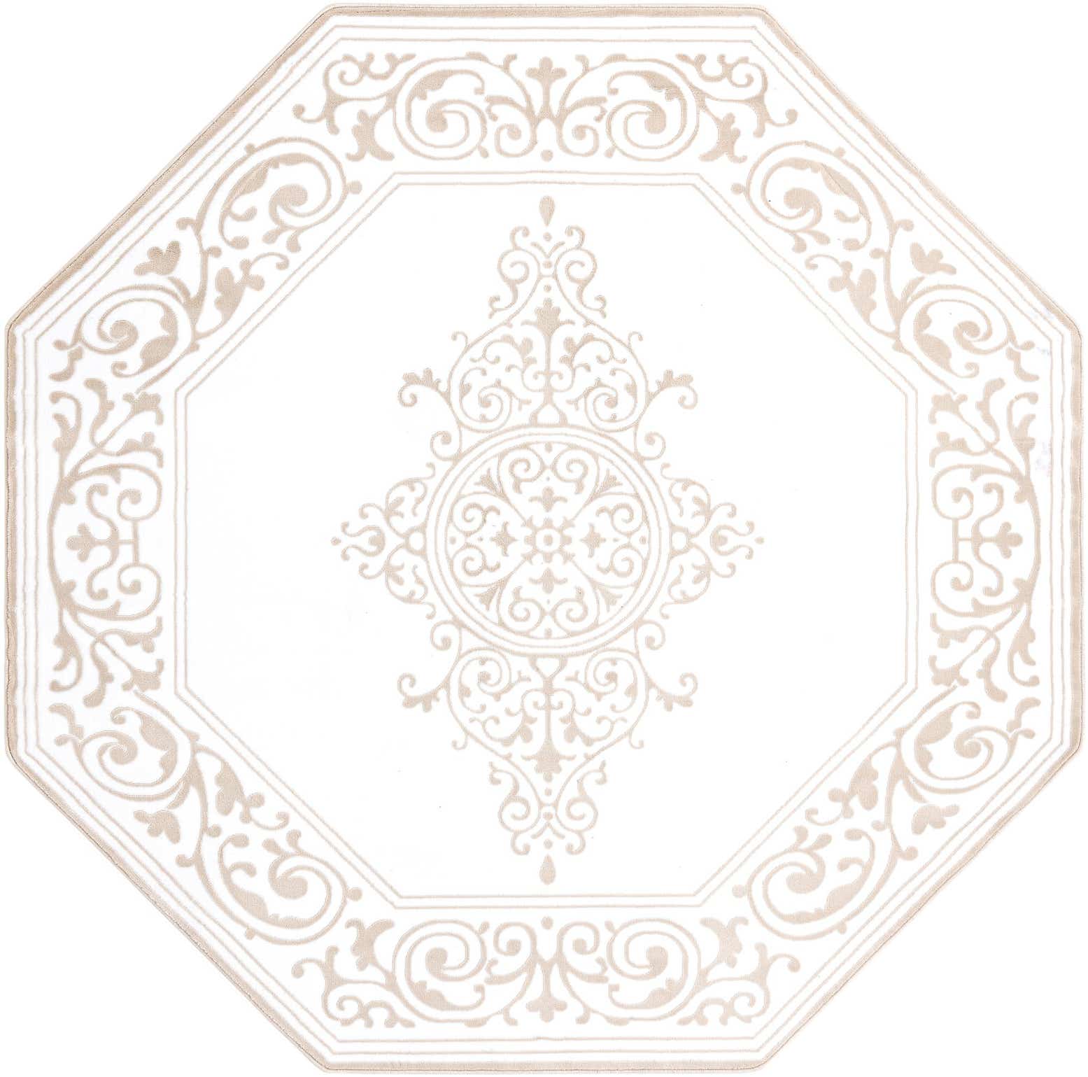 7' 10 x 7' 10 Bunting · Medallion rug, snow white and beige