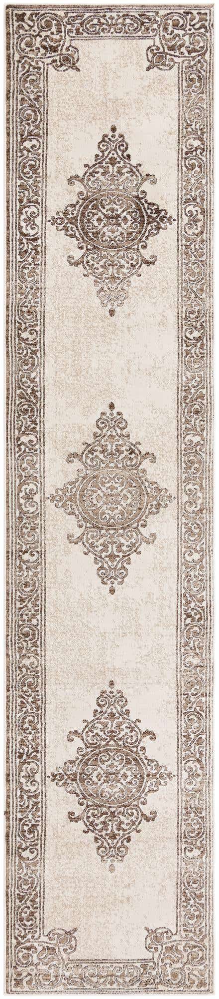 2' 6 x 13' Bunting · Border rug, chocolate brown