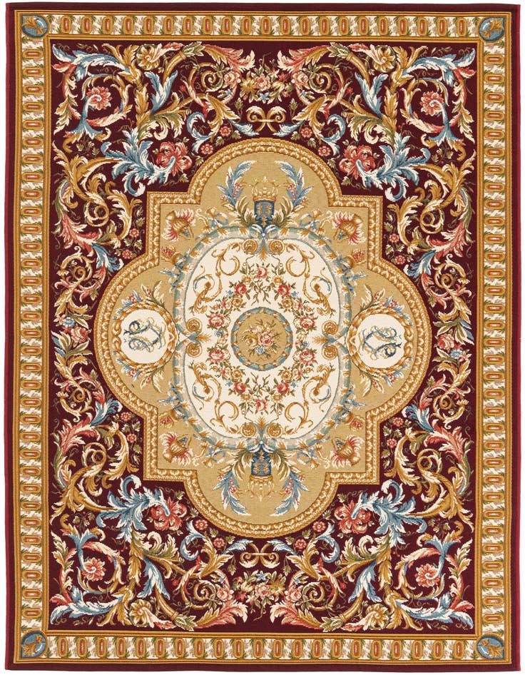 Detail image of 5' 2 x 7' 7 Easy-Clean Traditional Indoor / Outdoor Rug