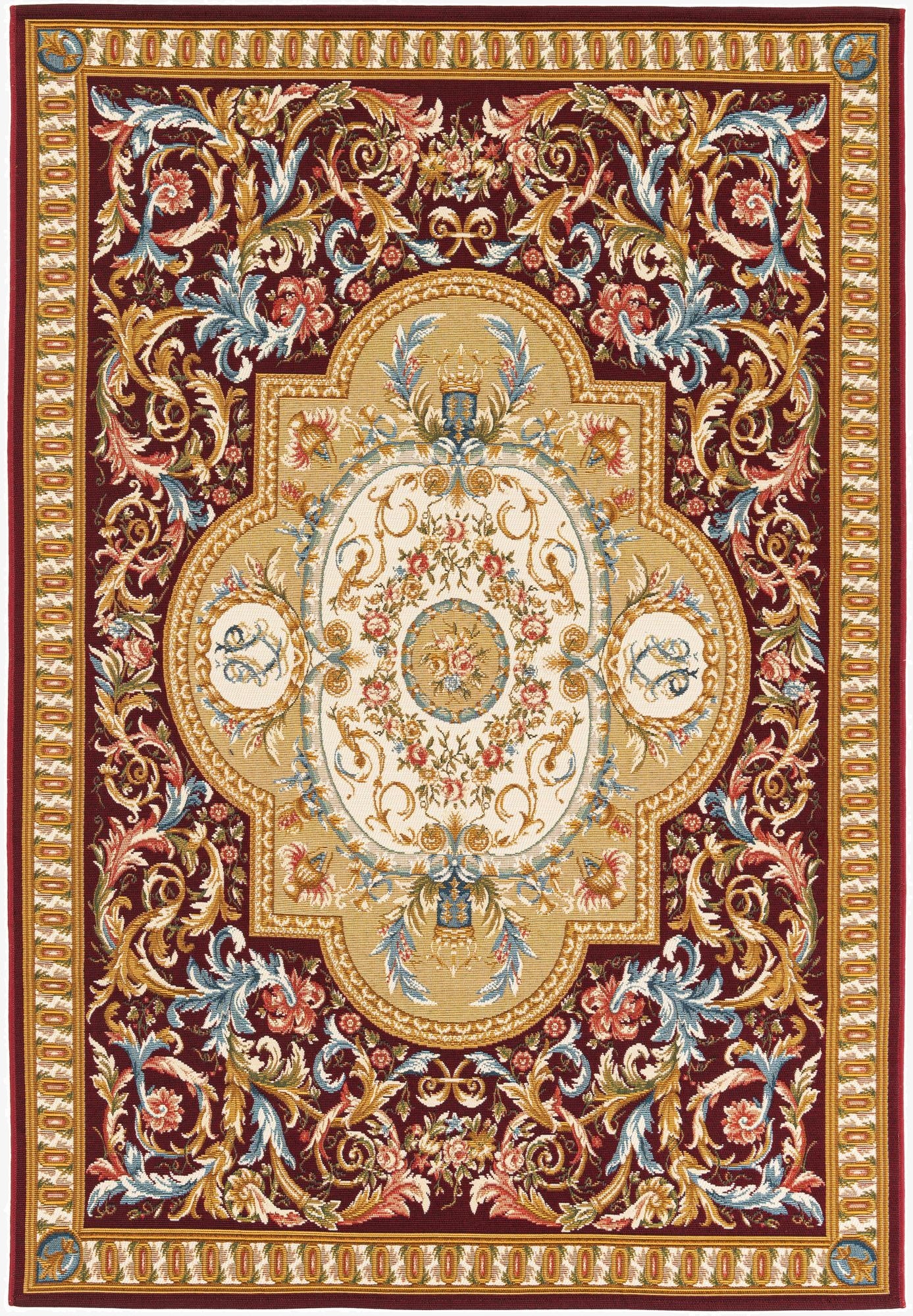 5' 2 x 7' 7  Washable Traditional Indoor / Outdoor Rug